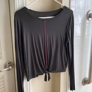 Art Class Cropped Green Long Sleeve Shirt